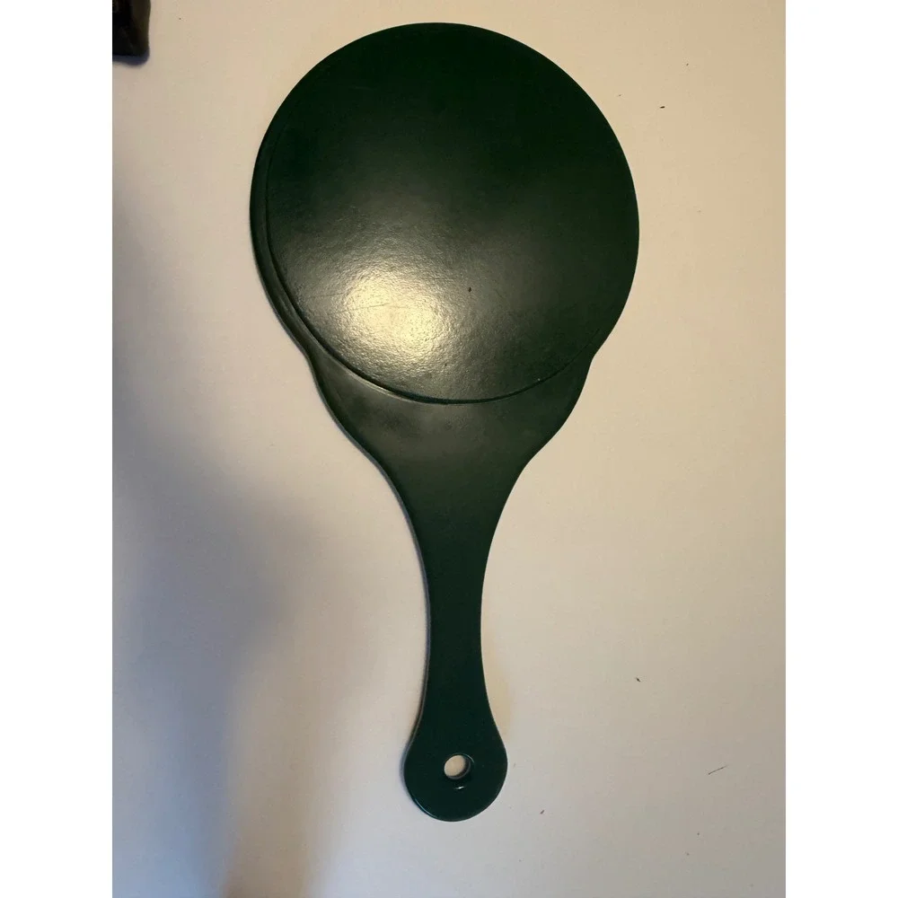 Vintage Forest Green Wall Mirror Large Oversized Shell Motif Vanity 24 Inch